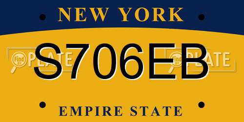 S706EB New York License Plate