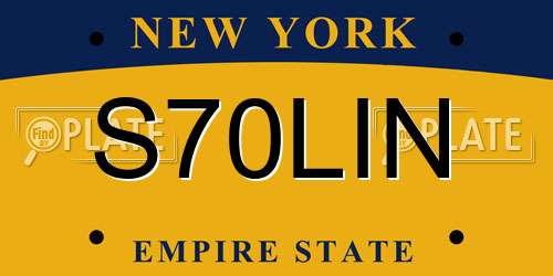 S70LIN New York License Plate