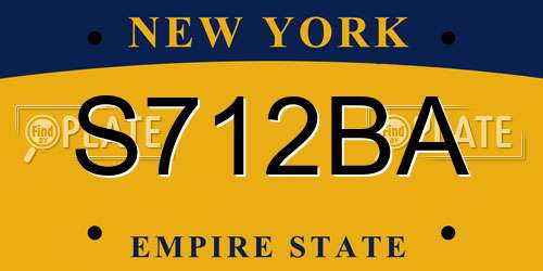 S712BA New York License Plate