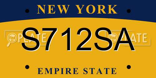 S712SA New York License Plate