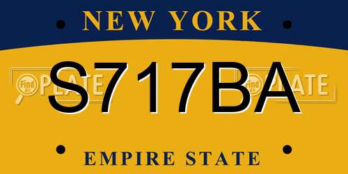 S717BA New York License Plate