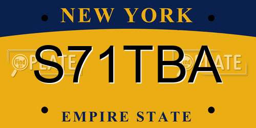 S71TBA New York License Plate