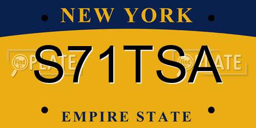 S71TSA New York License Plate