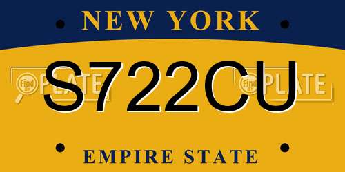 S722CU New York License Plate