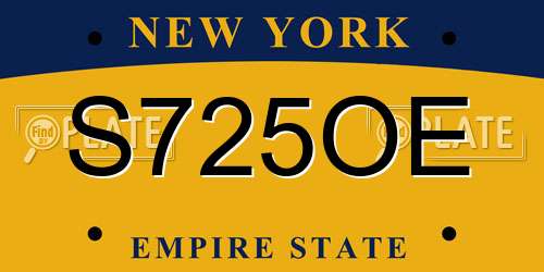 S725OE New York License Plate