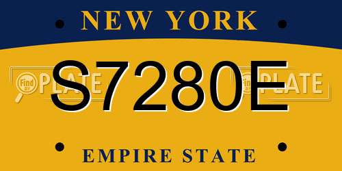 S7280E New York License Plate