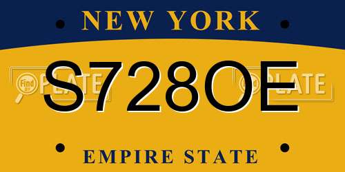 S728OE New York License Plate