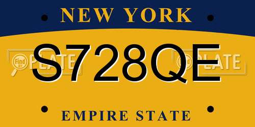 S728QE New York License Plate