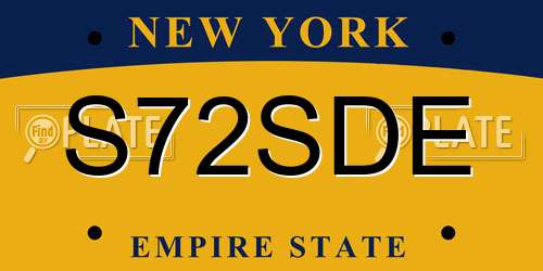 S72SDE New York License Plate