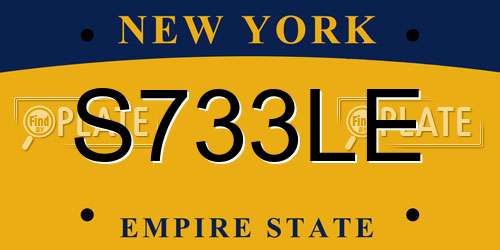 S733LE New York License Plate