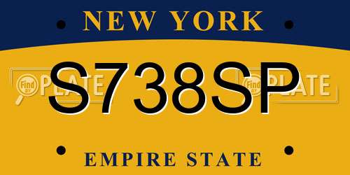 S738SP New York License Plate