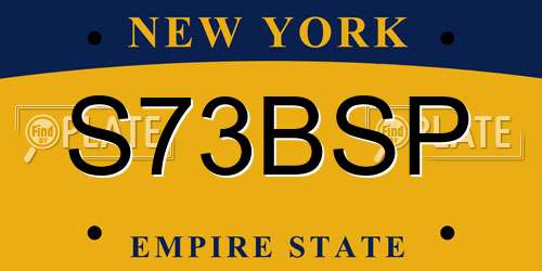 S73BSP New York License Plate