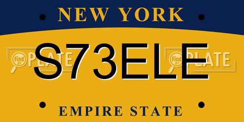 S73ELE New York License Plate