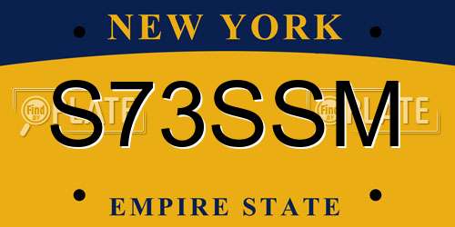 S73SSM New York License Plate