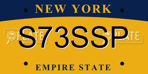 S73SSP New York License Plate