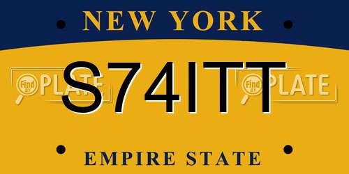 S74ITT New York License Plate