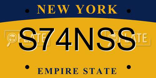S74NSS New York License Plate