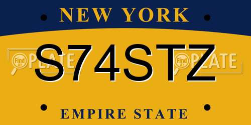 S74STZ New York License Plate