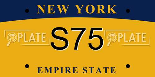 S75 New York License Plate