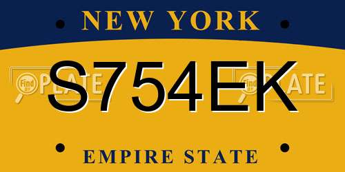 S754EK New York License Plate