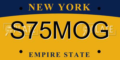 S75MOG New York License Plate