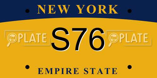 S76 New York License Plate