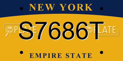 S7686T New York License Plate
