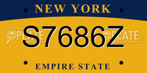 S7686Z New York License Plate