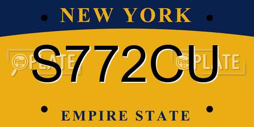 S772CU New York License Plate