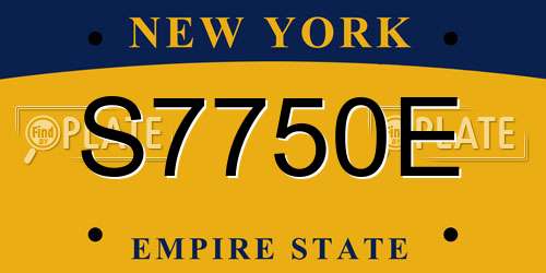 S7750E New York License Plate