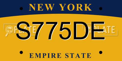 S775DE New York License Plate