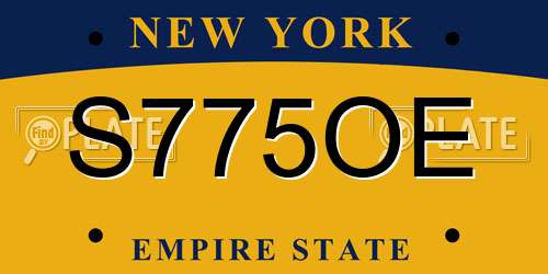 S775OE New York License Plate