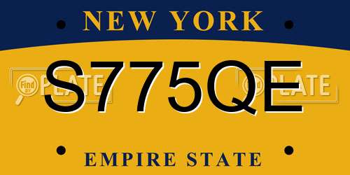 S775QE New York License Plate