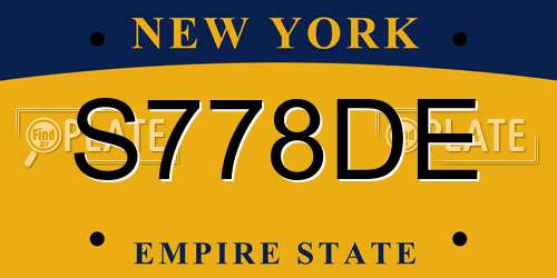 S778DE New York License Plate