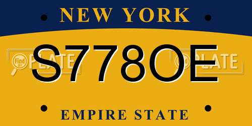 S778OE New York License Plate