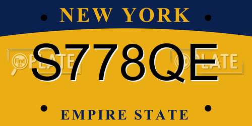 S778QE New York License Plate
