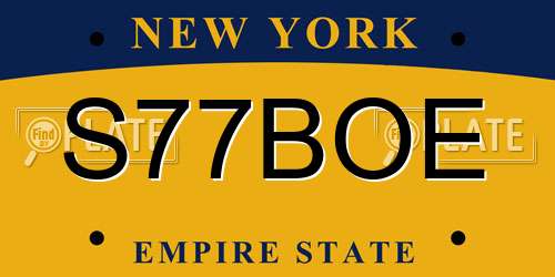 S77BOE New York License Plate