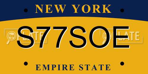 S77SOE New York License Plate