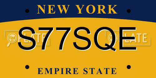 S77SQE New York License Plate