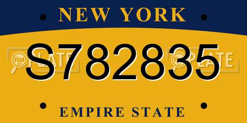 S782835 New York License Plate