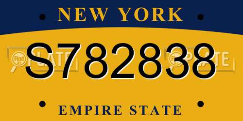 S782838 New York License Plate