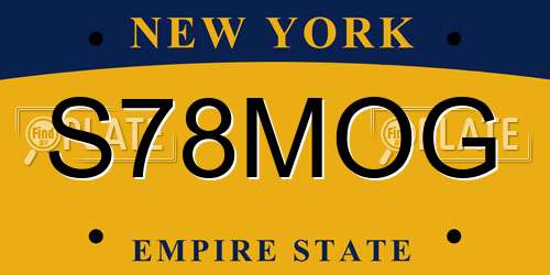 S78MOG New York License Plate