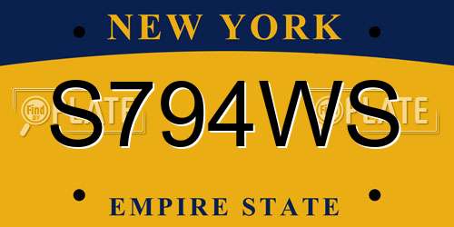 S794WS New York License Plate