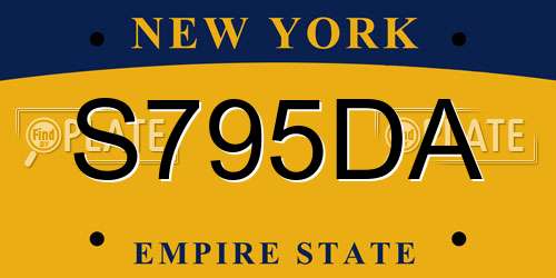 S795DA New York License Plate