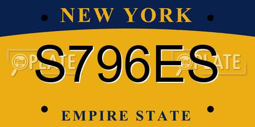 S796ES New York License Plate