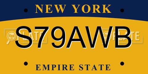 S79AWB New York License Plate