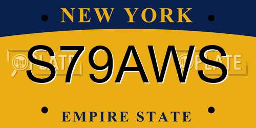S79AWS New York License Plate