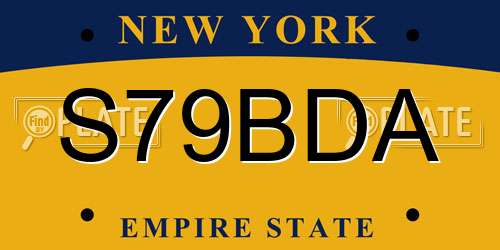 S79BDA New York License Plate