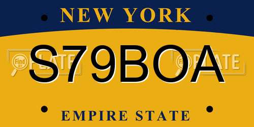 S79BOA New York License Plate