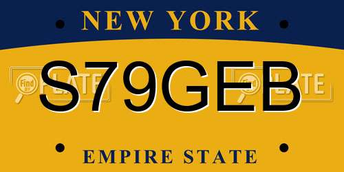 S79GEB New York License Plate